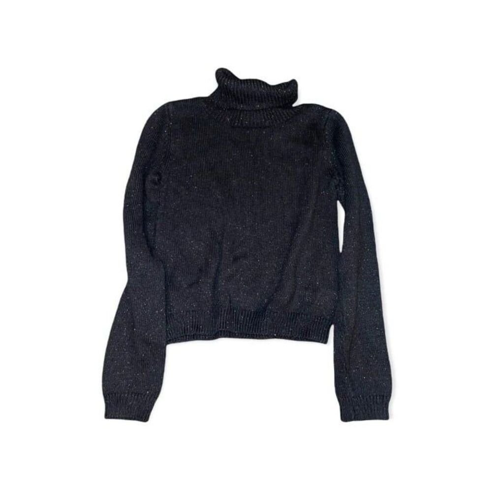 Cynthia Rowley Sparkly black turtleneck sweater kids girls 7/8